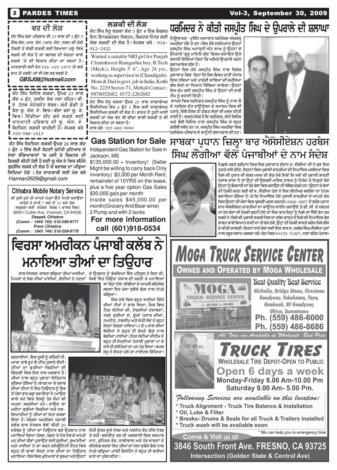 Page 2 of the September 30, 2009 newspaper