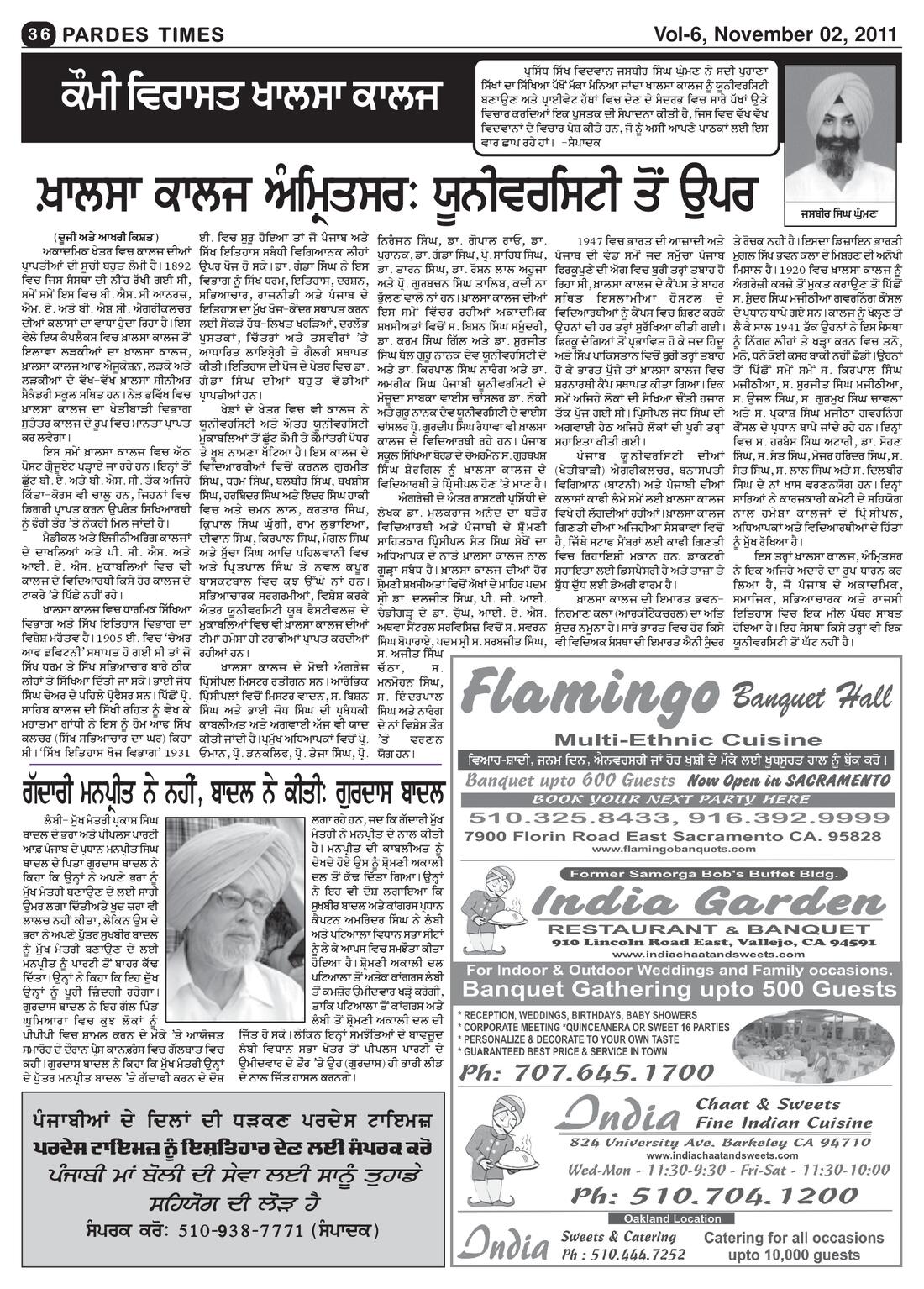 Page 36 of the November 2, 2011 newspaper