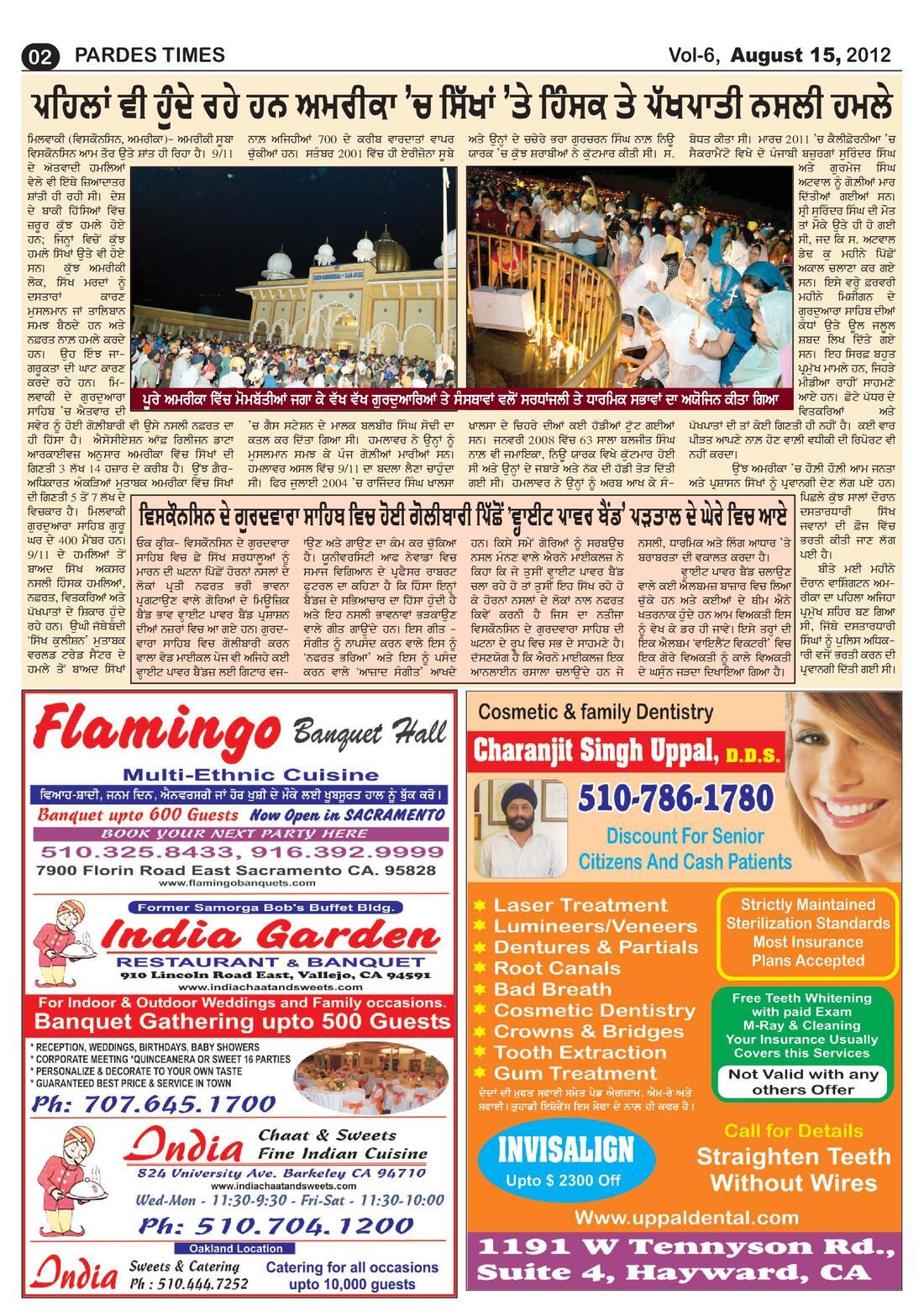 Page 2 of the August 15, 2012 newspaper
