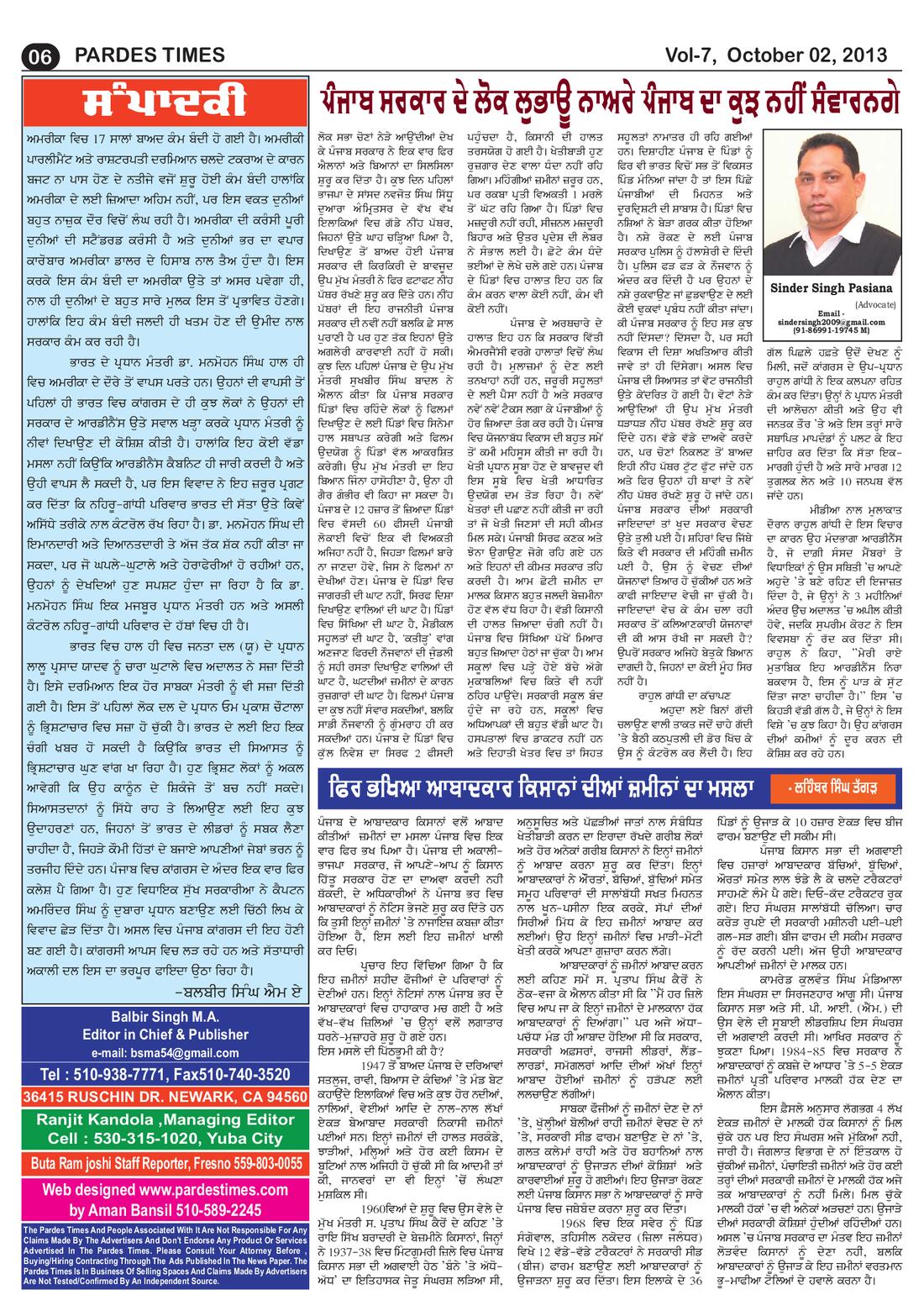 Page 6 of the October 2, 2013 newspaper