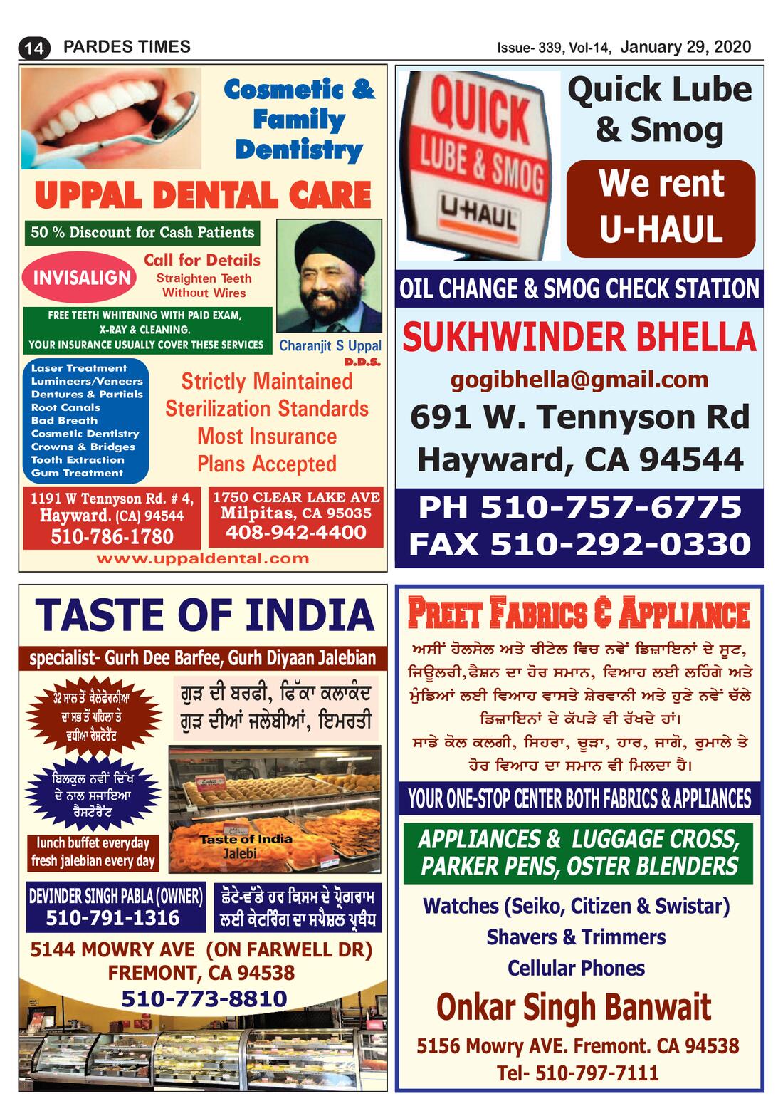 Page 14 of the January 29, 2020 newspaper