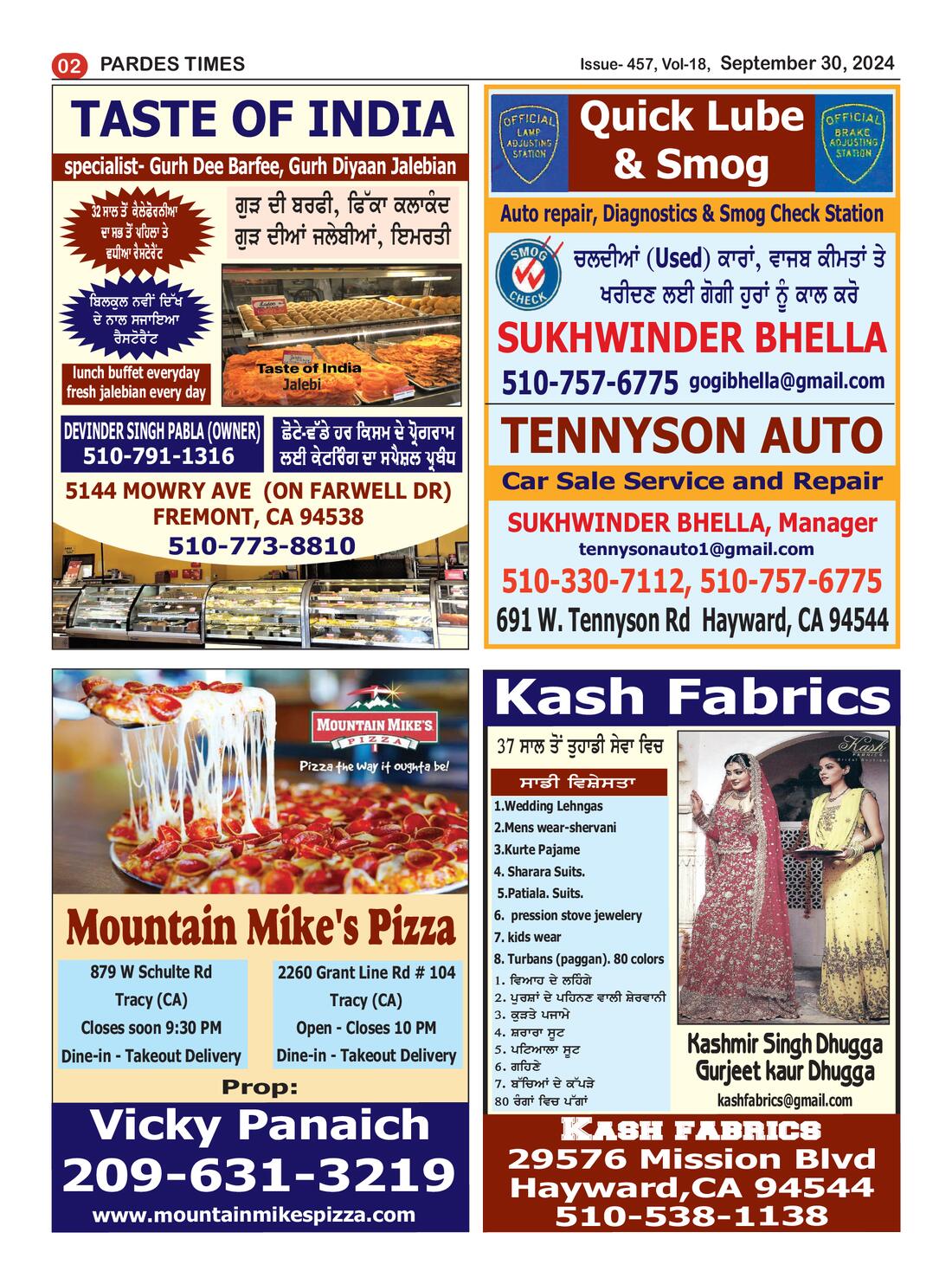 Page 2 of the September 30, 2024 newspaper